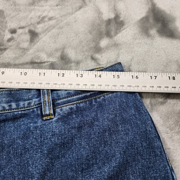 Vintage 90s Ann Taylor Jeans Womens 12 Blue High Rise Wide Leg Baggy Loose Fit - Picture 7 of 11